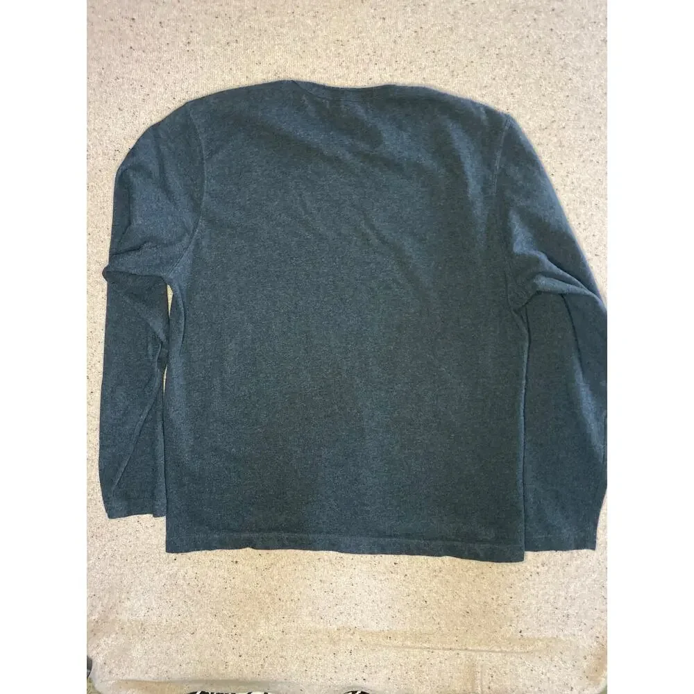 Banana Republic V-Neck Heavy Shirt Men's XL Gray Soft Cotton Knit